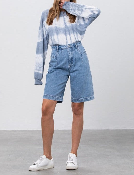 Light Wash Denim Mom Shorts