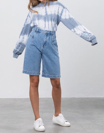 Light Wash Denim Mom Shorts