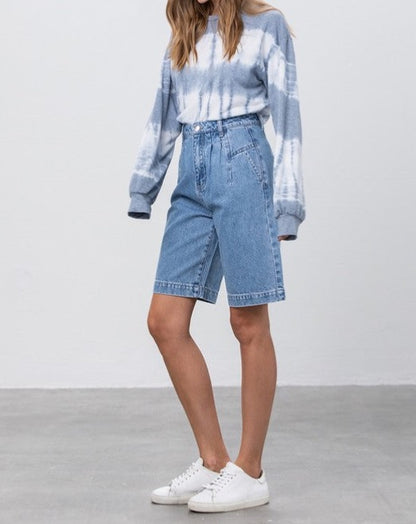 Light Wash Denim Mom Shorts