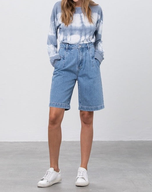 Light Wash Denim Mom Shorts