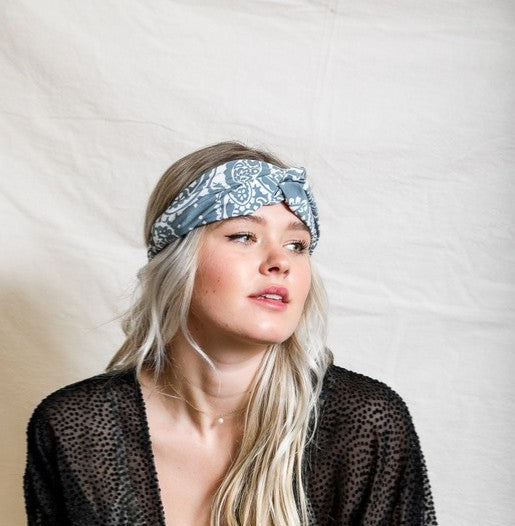 Bright Paisley Print Boho Headwrap