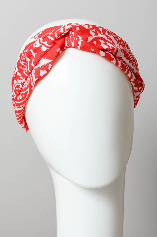 Bright Paisley Print Boho Headwrap