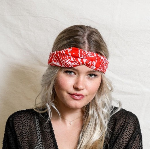 Bright Paisley Print Boho Headwrap