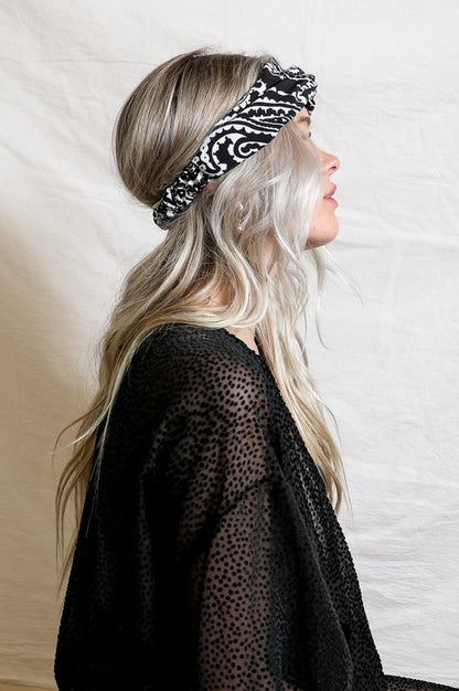 Bright Paisley Print Boho Headwrap