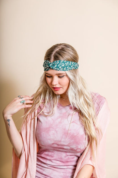 Floral Trailing Vine Twist Headwrap