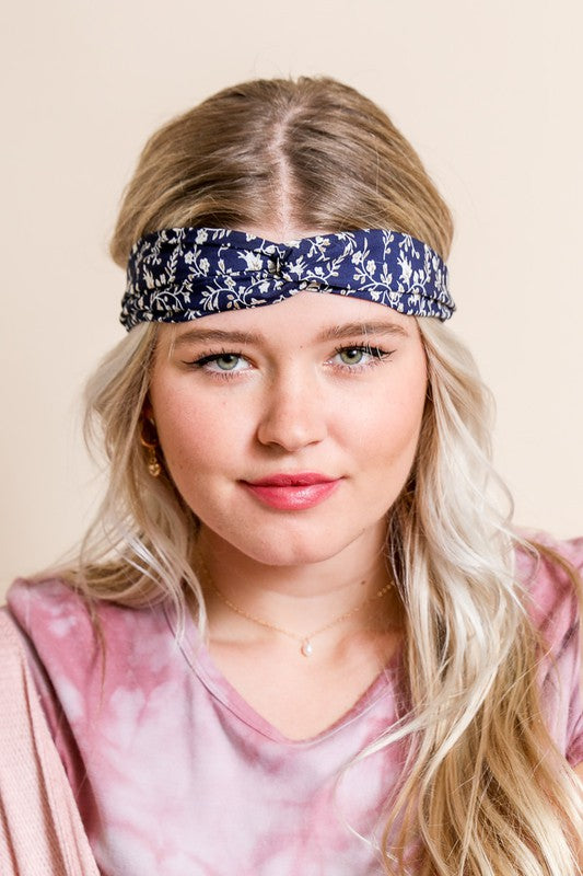 Floral Trailing Vine Twist Headwrap