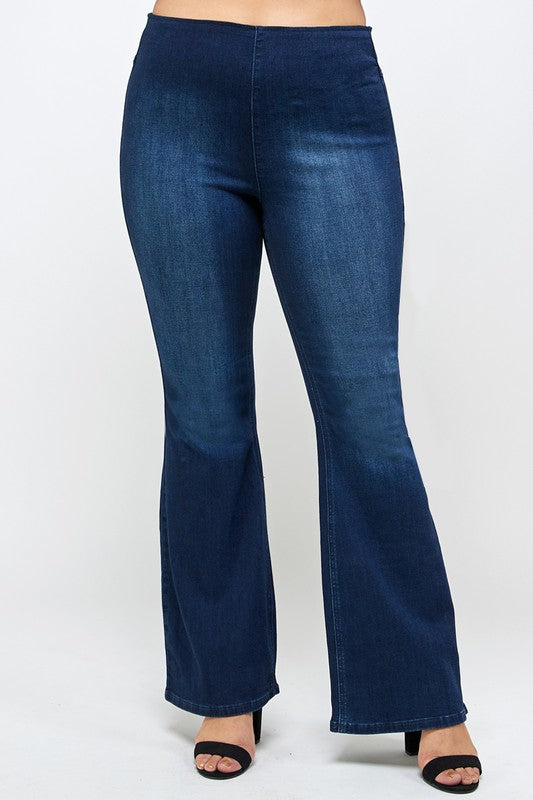 Beautifully Sized Mid-Rise Banded Flare Jeans