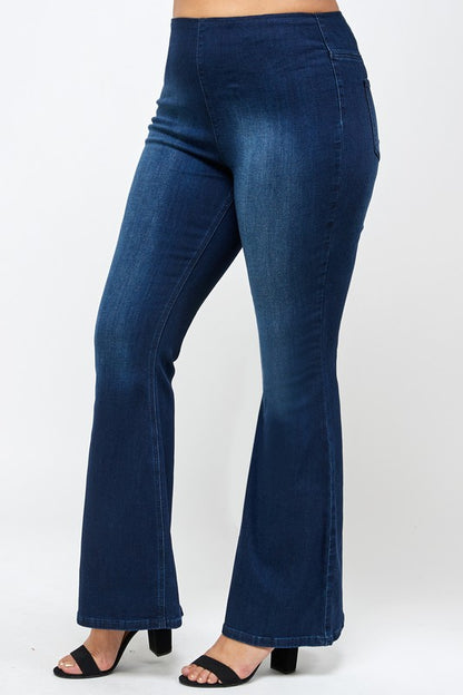 Beautifully Sized Mid-Rise Banded Flare Jeans