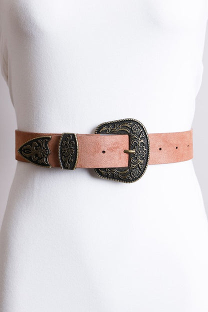 Suede Western Buckle Belt