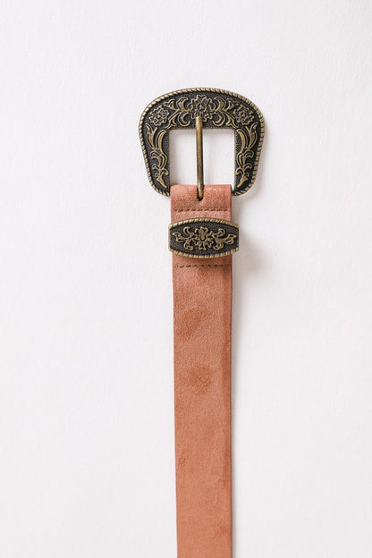 Suede Western Buckle Belt