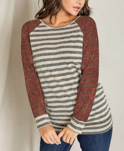 Two Tone Terry Stripe Tunic