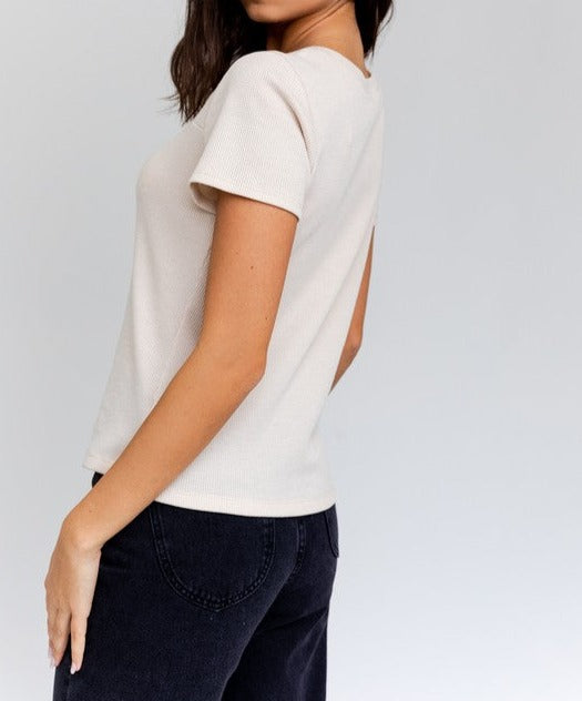 Short Sleeve Asymmetrical Top