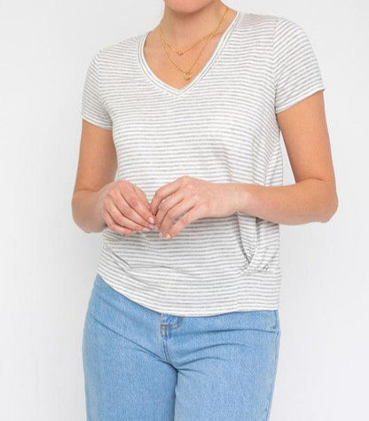 Short Sleeve Twist Front Top