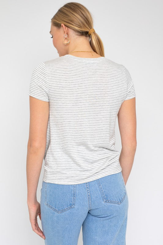 Short Sleeve Twist Front Top