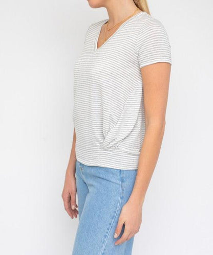 Short Sleeve Twist Front Top