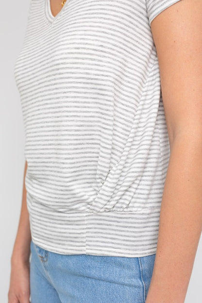 Short Sleeve Twist Front Top