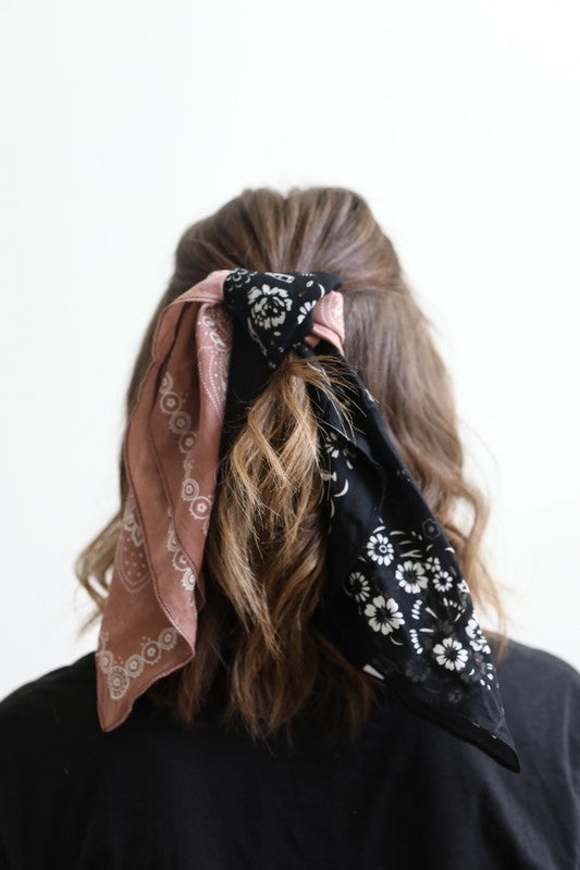 Two Tone Western Floral Bandana