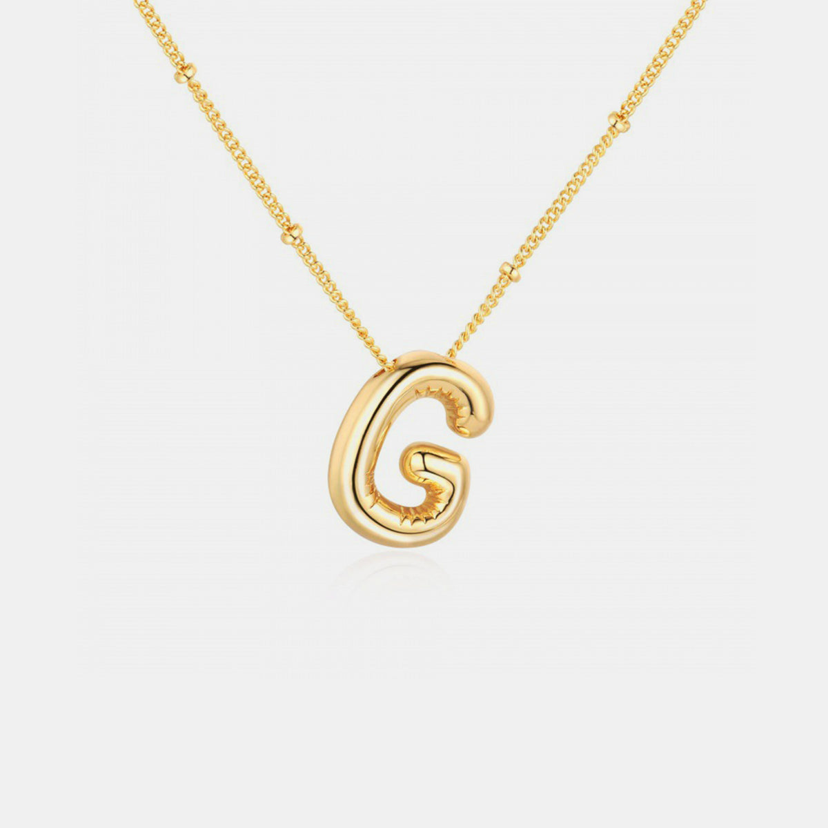 Gold-Plated Bubble Initial Necklace ( A to J )