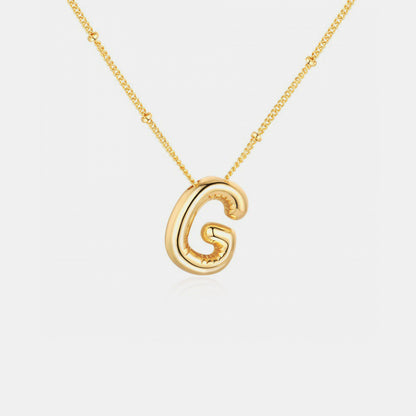 Gold-Plated Bubble Initial Necklace ( A to J )