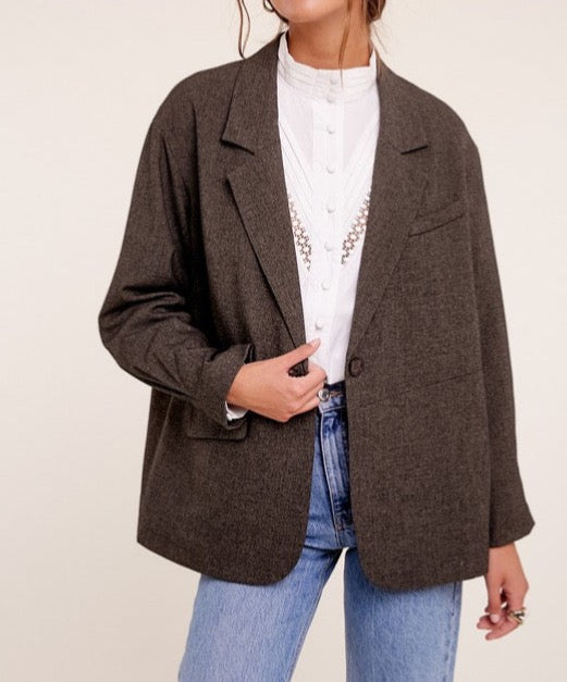 Oversized Solid Blazer