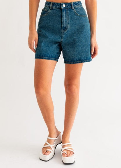 Mid Length Denim Short