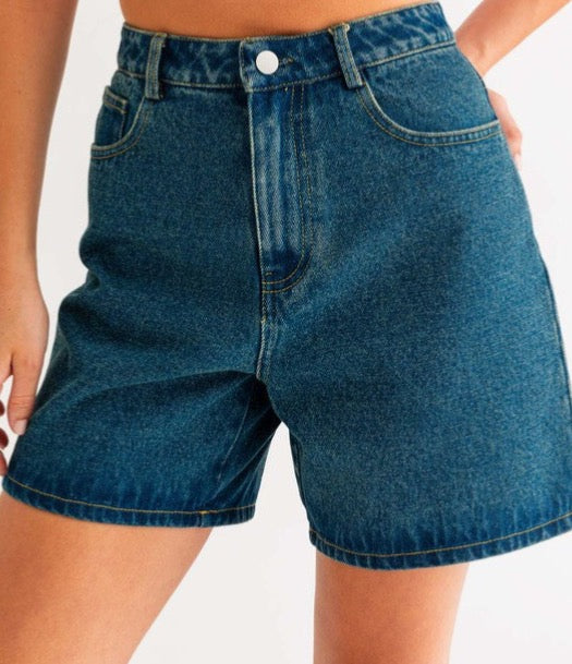 Mid Length Denim Short