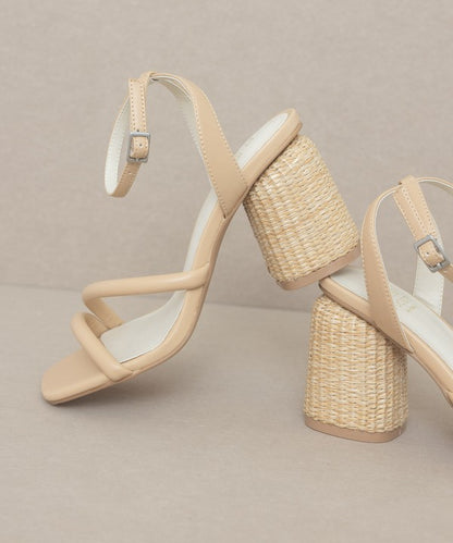 Alaia - Strappy Raffia Heel Sandal