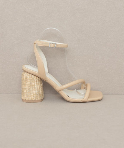 Alaia - Strappy Raffia Heel Sandal