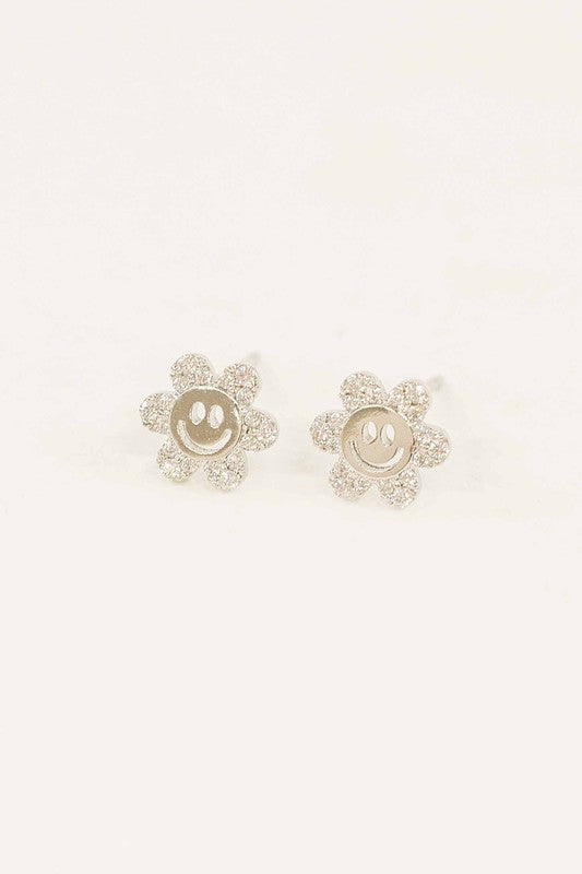 Mini Smiley Flower Stud Earrings