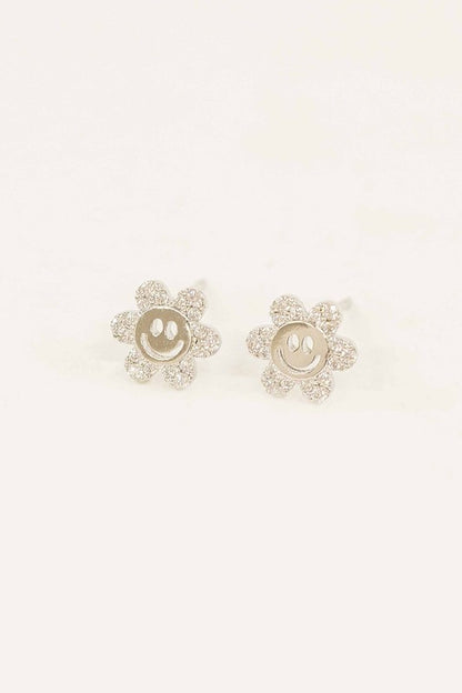 Mini Smiley Flower Stud Earrings