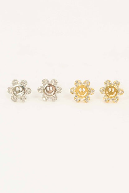 Mini Smiley Flower Stud Earrings