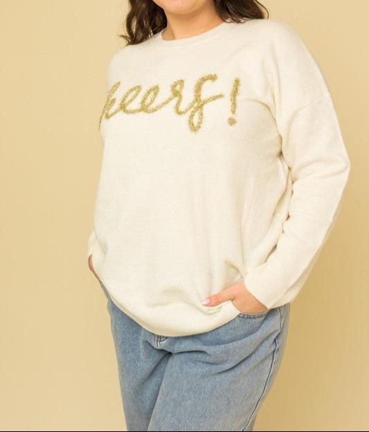 Beautifully Sized Cheers Pullover Sweater