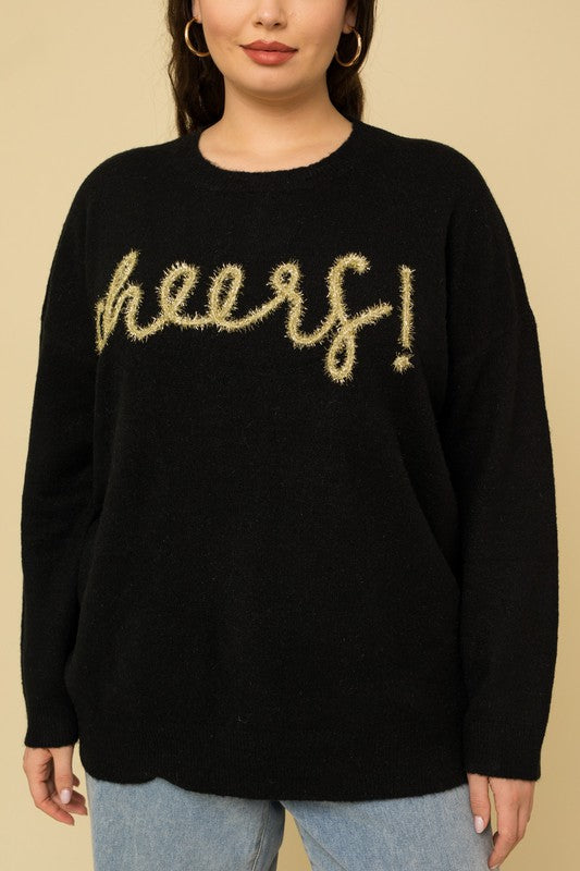 Beautifully Sized Cheers Pullover Sweater