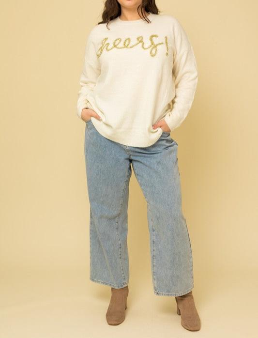 Beautifully Sized Cheers Pullover Sweater