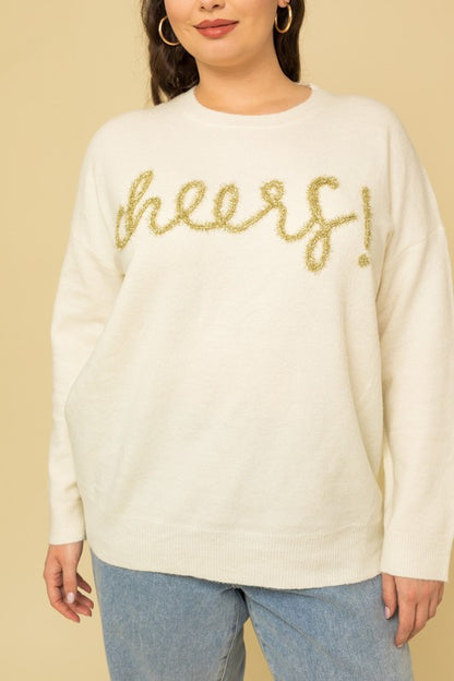 Beautifully Sized Cheers Pullover Sweater