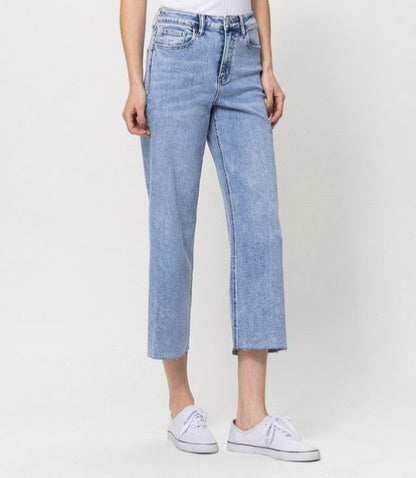 Super High Rise Crop Wide Leg Jeans