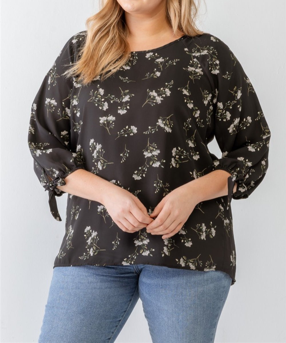 Beautifully Sized Floral Round Neck Blouse