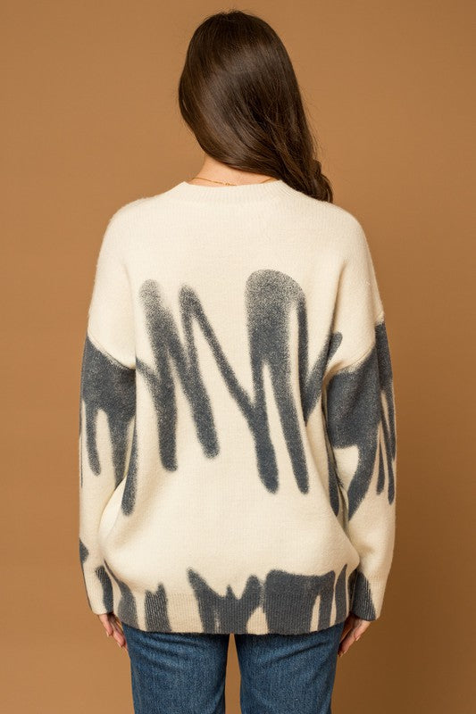 Spray Print Sweater