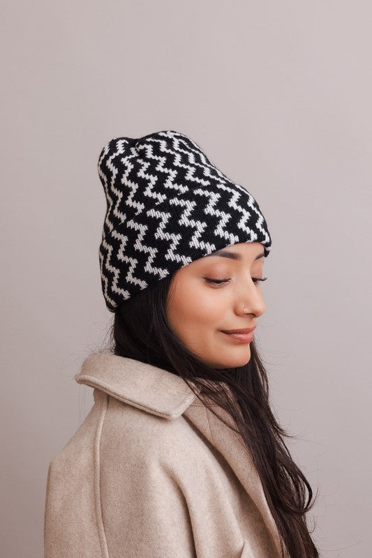 Zigzag Knit Beanies