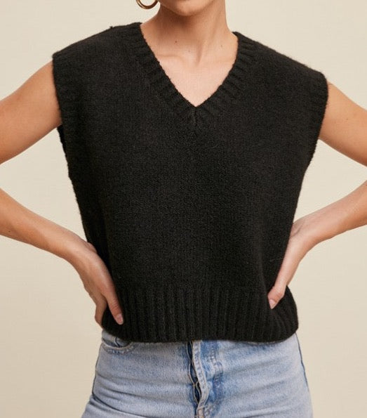 Soft Touch Cropped Knit Vest