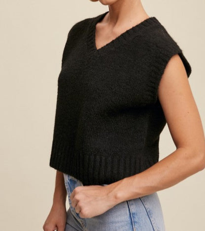 Soft Touch Cropped Knit Vest