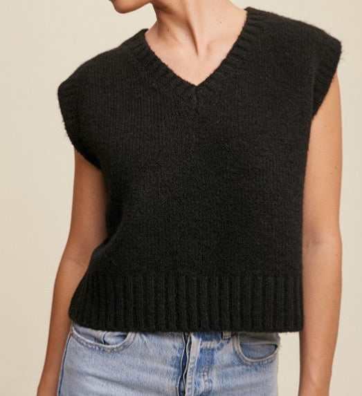 Soft Touch Cropped Knit Vest