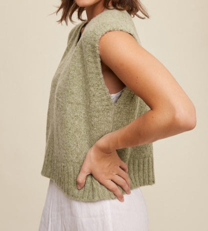 Soft Touch Cropped Knit Vest