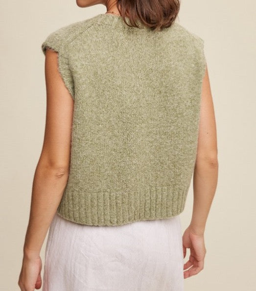 Soft Touch Cropped Knit Vest