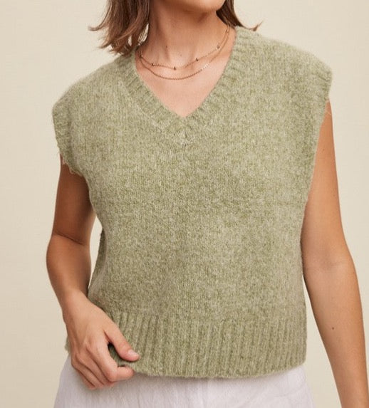 Soft Touch Cropped Knit Vest