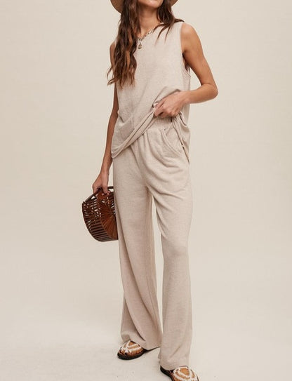 Soft Knit Tank and Sweat Pant Set