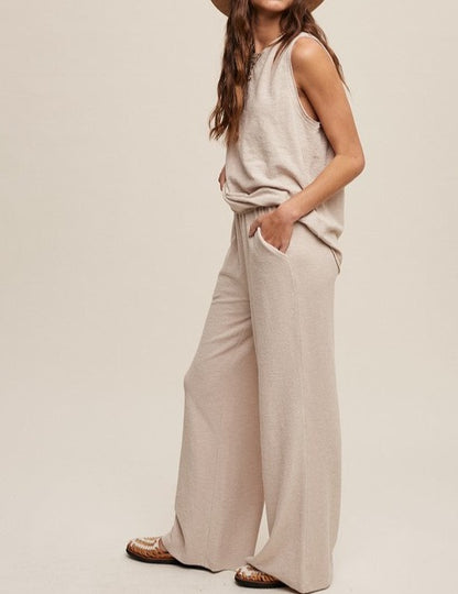 Soft Knit Tank and Sweat Pant Set