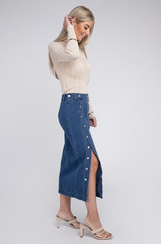 Midi Denim Skirt