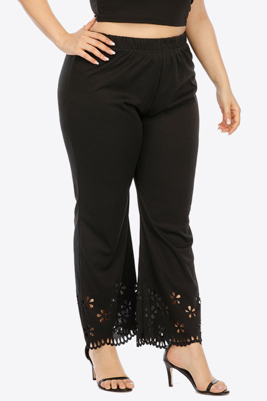 Beautifully Sized Openwork Elastic Waist Pants