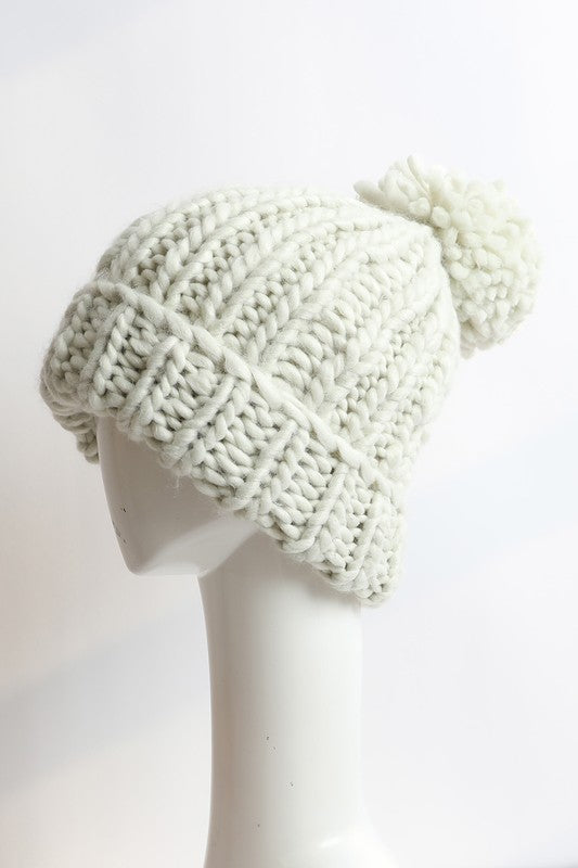 Soft Chunky Cable Knit Beanie - Mint